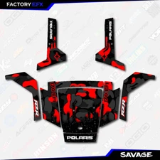 Black & Red Savage Camo Graphics kit fits Polaris Rzr170 RZR 170 2010-2021