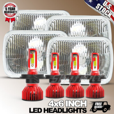 4x 4x6'' LED Headlights Hi-Lo Beam H4656/4651 For Kenworth-Peterbilt 357 379 378
