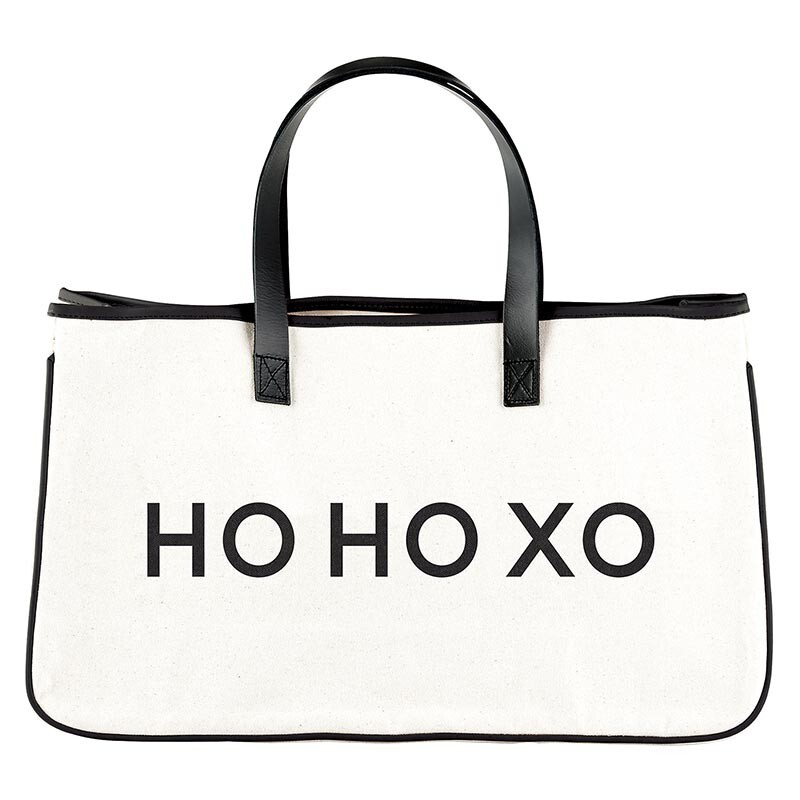 Holiday Tote Bag Black and White Stylish Carryall  -image