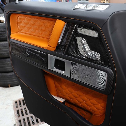 Cubierta de marco de manija interior de carbono mate para Benz G W463 G550 G63 2019-20 - Imagen 3 de 8
