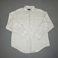 Yves Saint Laurent Pour Homme Shirt Mens M Beige Textured Button Up YSL