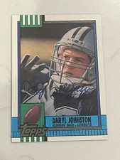 1990 Topps DARYL JOHNSTON Dallas Cowboys Rookie Card Signed Auto. rookie card picture