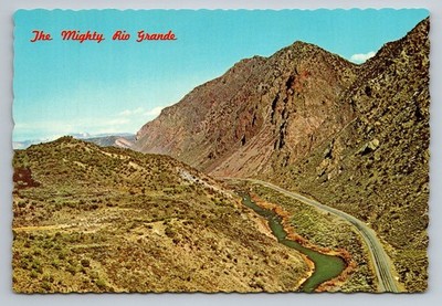 Vintage Photochrome Postcard The Mighty Rio Grande New Mexico
