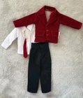 Vintage 1970’s Mattel Barbie Ken Doll Red Velour Suit W/Tie
