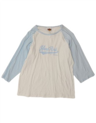 Hard Rock Cafe Damen Ft. Lauderdale Grafik Top 3/4 Arm UK 18 XL weiß BT03