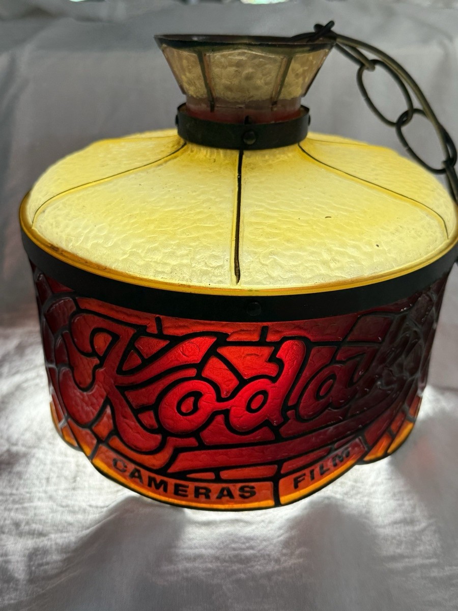 Vintage Kodak 1970s Advertising Hanging Resin Tiffany Hanging Lamp