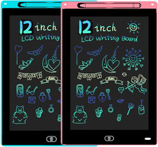 2 Pack LCD Writing Tablet for Kids Doodle Board 12-Inch Electronic Blue Pink New
