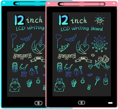 2 Pack LCD Writing Tablet for Kids Doodle Board 12-Inch Electronic Blue Pink New