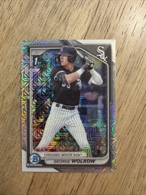 George Wolkow 2024 1st Bowman Chrome Prospects #BCP-144 Mojo Refractor