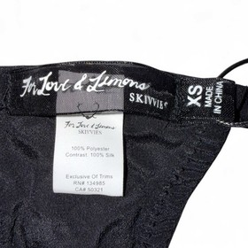 NWT For Love & Lemons Skivvies Embroidered Mesh Bralette Thong Set XS Floral