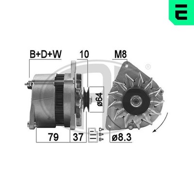 ERA Lichtmaschine Generator Lima 210204A für ROVER FORD 14V 2 GU ESCORT 3 GAA 4