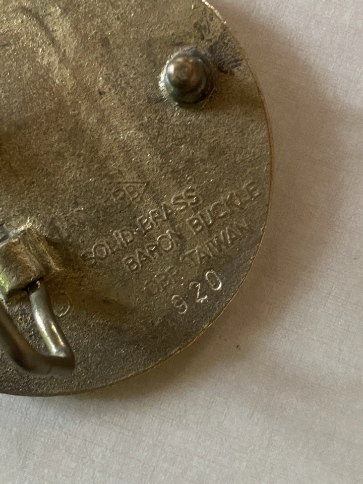 De colección Años 80 BMW Capucha Emblema Redondo Cinturón Hebilla Latón Barón Hebillas BBB Foto 3 de 4