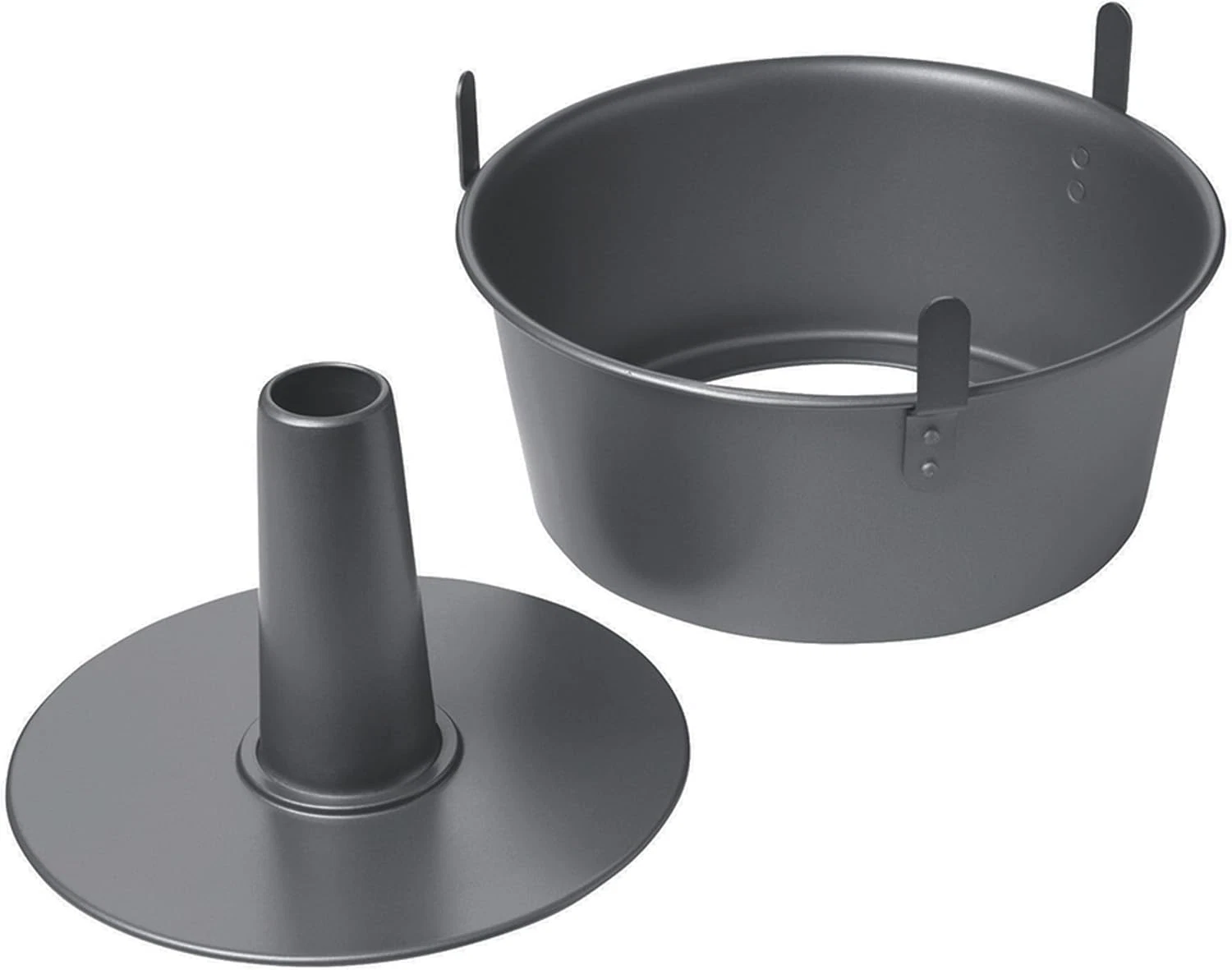 Angel Cake Pan with Cooling Feet, 2-Piece Nonstick Tube Pan, 9.5 Inch Carbon St