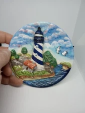 lighthouse ceramic plate nautical