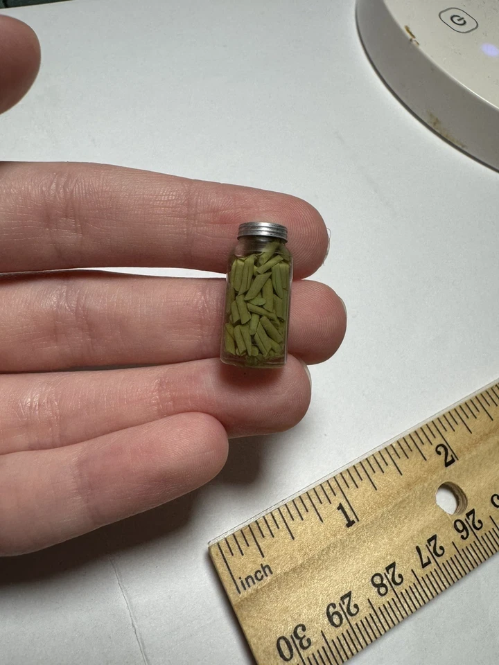 Dollhouse Miniature Artisan Glass Pickle Jar Farmhouse VTG OOAK  - Image 4 of 4