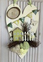 Handgefertigter Deko TüRkranz TüRhäNger Holz Herz Haus Garten Wimpel Home -823