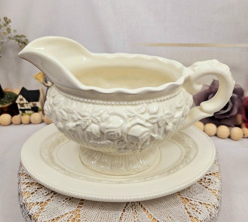 Olla de salsa vintage Royal Albert Bone China 'Old Country Roses' con placa base - Imagen 3 de 12