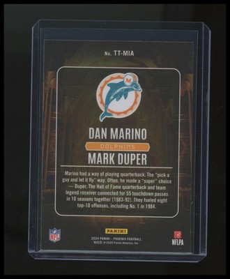 Dan Marino / Mark Duper 2024 Panini Phoenix Treasured Tandems