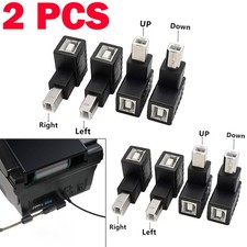 2PCS Angle USB 2.0 Type B Male to Female Adapter Printer Scanner Converter