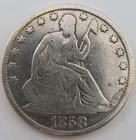1858-O Seated Liberty Silver Half Dollar 50C - New Orleans Mint