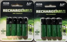 2-Rechargeable AA Batteries 4 Pack Capacity UpTo 1300 mAh Pre Charge
