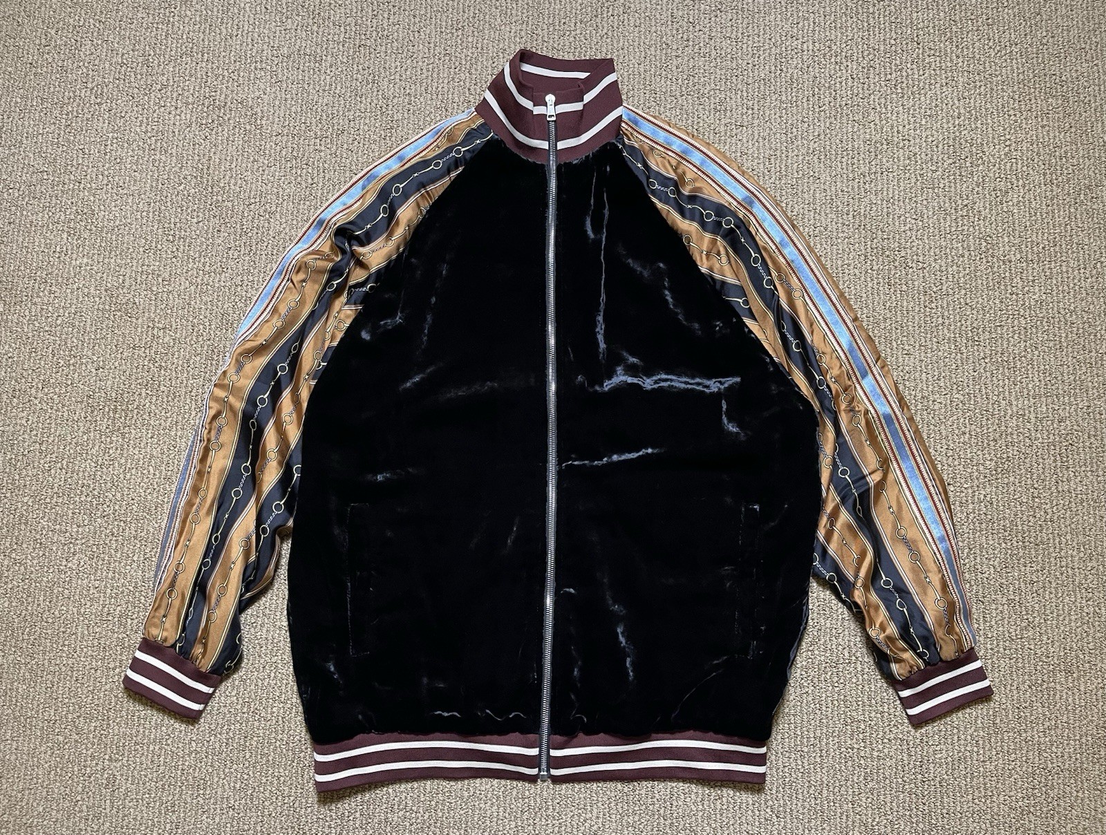 NWTs Gucci Velvet Silk Track Jacket Horsebit - Men’s Oversized X-Small IT 44