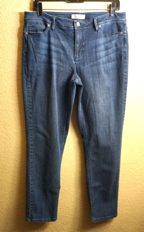 J Jill size 12 women's authentic fit slim leg cotton blend denim jeans