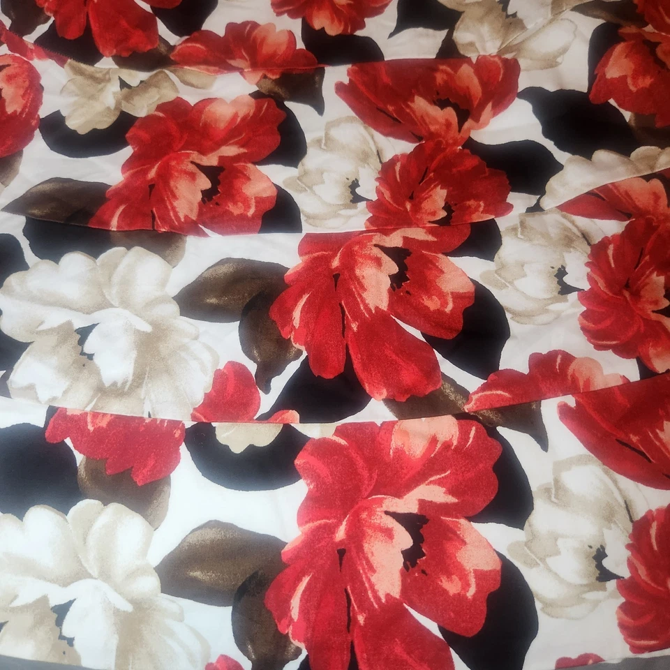 Vestido sin tirantes floral rojo blanco rosa mercado negro de la Casa Blanca talla 12 algodón Foto 3 de 4