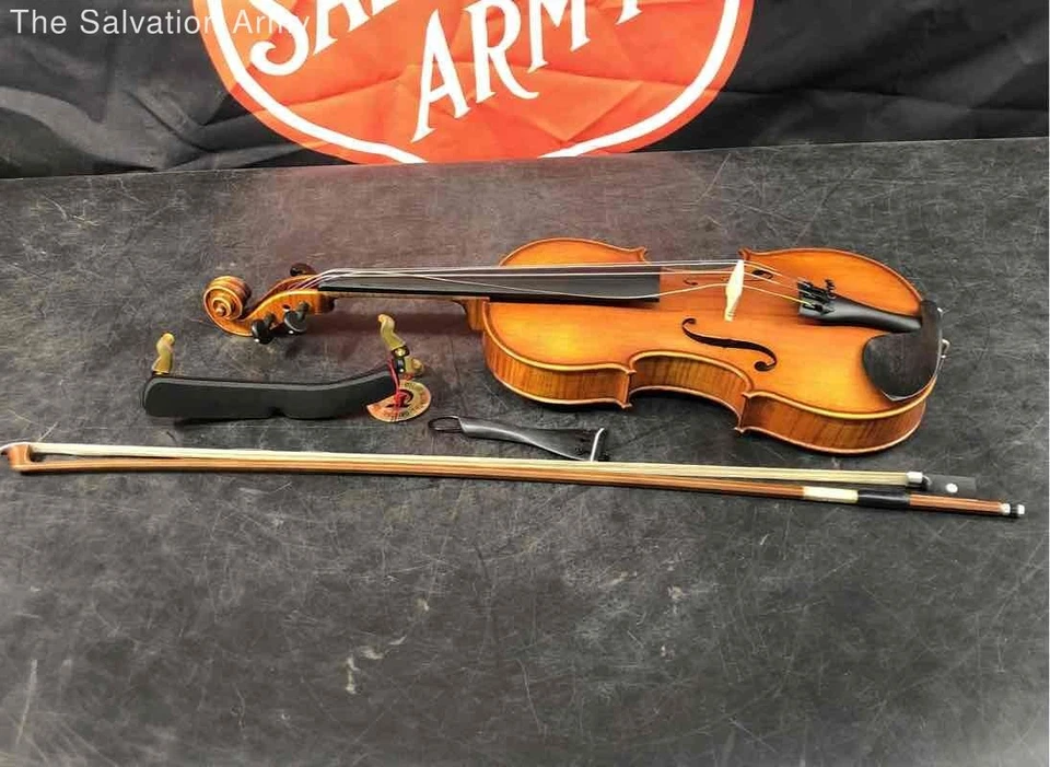 Violín Gliga Vasile 4 Cuerdas Acabado Madera Natural con Estuche de Transporte y Soporte Foto 2 de 4