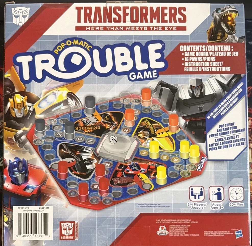 Transformers Trouble Board Game Pop-O-Matic by Hasbro Toys 2024 New! Sealed! image 2