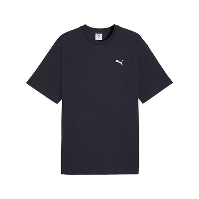PUMA Essentials Elevated Relaxed Crew Neck Short Sleeve T-Shirt Mens Blue Casual