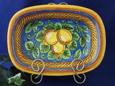 Deruta Italian Pottery Limoni Lemons Azure Serving Dish Made in Italy