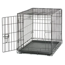 Wire Dog Crate, Single-Door, Divider and Leak-Proof Tray, Metal, Foldable, 30"