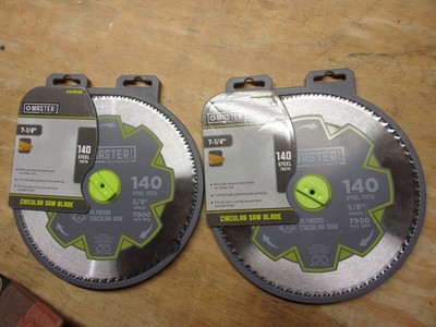 2 NEW MASTER MECHANIC 7-1/4'' CIRCULAR SAW BLADES  140 STEEL TEETH  # 494948 ..