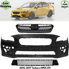 Front Bumper Cover Fascia & Grille Assembly Kit For 2015-2017 Subaru WRX STI