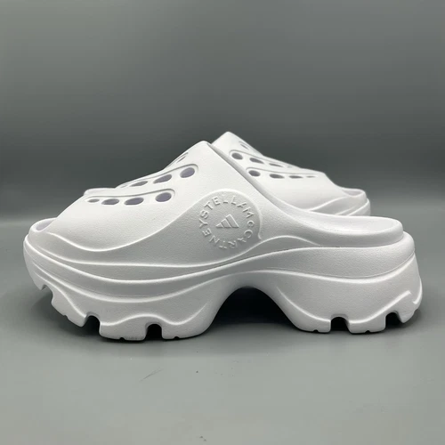 Sandali Adidas Stella McCartney bianchi slip on zoccoli grossi UK 7 EU 40 5 nuovi