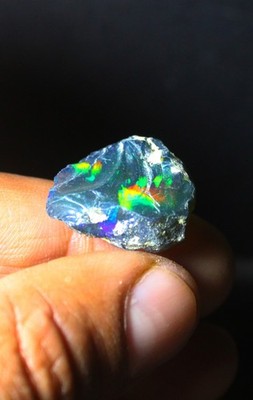 13.75 Ct Black Opal Rough, Welo Fire Ethiopian Natural Opal Jewelry Making Opal