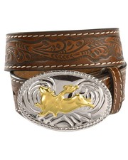 Nocona Boys' Floral Leather Belt - N44104-02