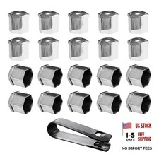 20 Pcs Wheel Nut Covers Bolt Caps 19mm Wheel Lug Bolt Covers 19 Mm Silver