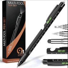 Compact 9-in-1 Multitool Pen with LED Light - Exceptional Gift for Any Occasion