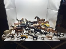 Farm Animal Lot 45 Pieces Horses, Cows, Dogs, Pigs. Ducks, Hay, Sheep Chickens