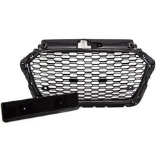 Fits Audi A3 S3 2016-20 Main Grille Gloss Honeycomb RS3 Look W/Pdc Badgeless