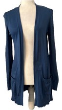 Loft Womens Sweater Open Front Cardigan Pockets Dusty Blue size Small