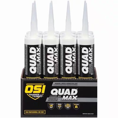 12pk / OSI QUAD Max Caulk Sealant-  9.5oz ea. - White #001 - SEALED BRAND NEW