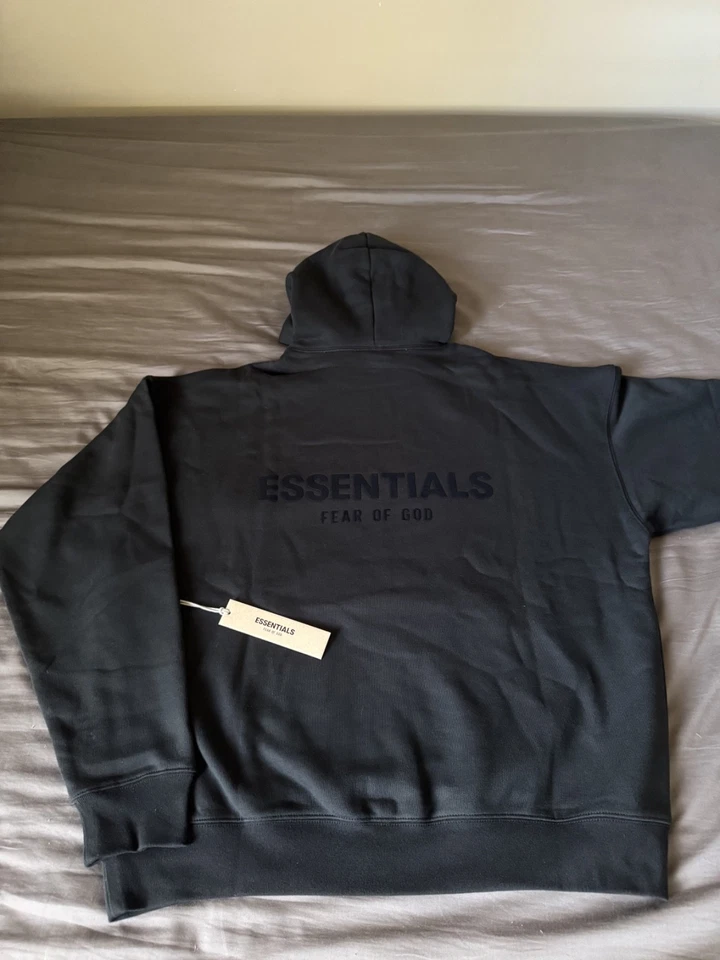 Authentic Essential Fear Of God S22 Stretch Lim Black Hoodie All Size - Image 3 of 4