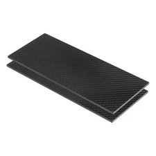 2 Pcs 3K Carbon Fiber Panel Sheets 250 x 100 x 4mm Board Twill Bright