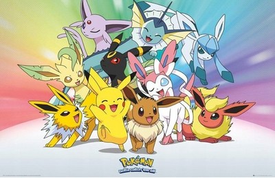 Eevee Poster 91.5x61 cm Wall Art Decoration Gaming Manga Fan Merchandise