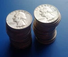 Roll of Silver 1964 Washington Quarters - 40 coins ($10 FV) - 90% silver