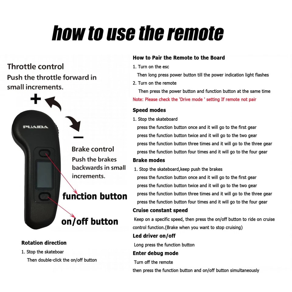 ESC Remote Kit für DIY Elektro Skateboard, 10S 36V Dual Hub Motor Elektro Sp... - Bild 4 von 4
