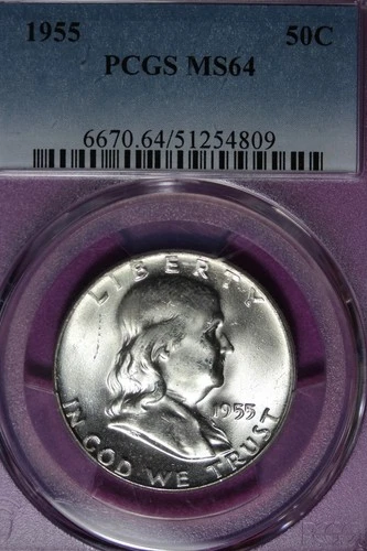 1955 PCGS MS64 FRANKLIN HALF DOLLAR #B51701